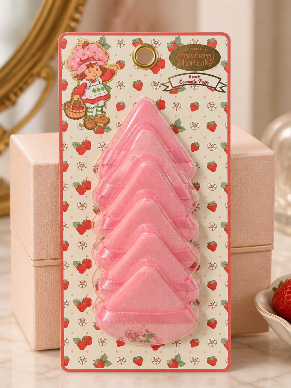 Strawberry Shortcake 6 Pc Cosmetic Makeup Puffs NWT